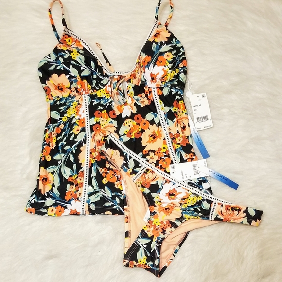 LUCKY BRAND Wild Flower Tankini& Cheeky Bottom - Picture 2 of 8
